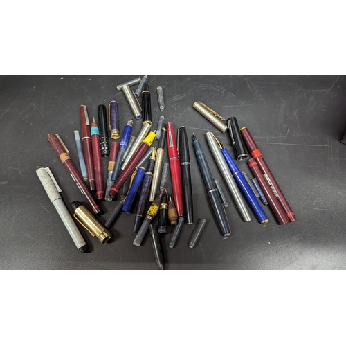 536 - Assorted Vintage Fountain Pens and Pen Parts