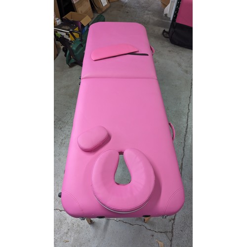 285 - A Pink, Folding Massage Table.