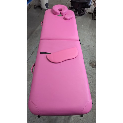 285 - A Pink, Folding Massage Table.