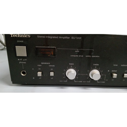 317 - A Technics Stereo Integrated Amplifier SU-V4X. No Power Lead.