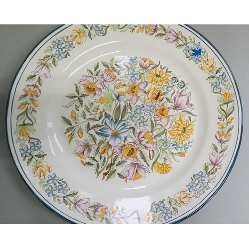 792 - A Large Floral Plate with BP Oil Spam Castellon Refinery on the back.