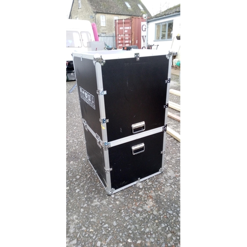 149 - A Large 2 Part Flight Case 118cm H x 63cm W x 63cm D.