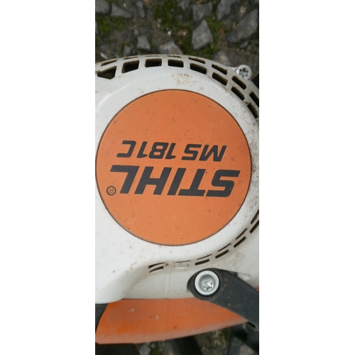 174 - Seen Running. A Stihl Chainsaw MS 181C, New Bar and Chain.