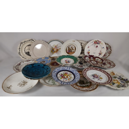 245 - A Selection of Antique Decorative Plates. 22 in Total including Wedgewood, Swansea and Stone.