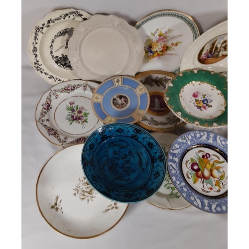 245 - A Selection of Antique Decorative Plates. 22 in Total including Wedgewood, Swansea and Stone.