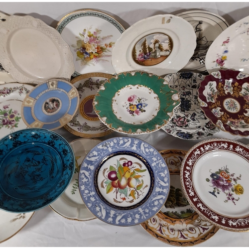 245 - A Selection of Antique Decorative Plates. 22 in Total including Wedgewood, Swansea and Stone.