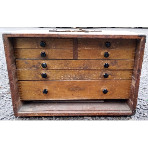 102C - Antique Journey Mans Tool Chest and Contents.