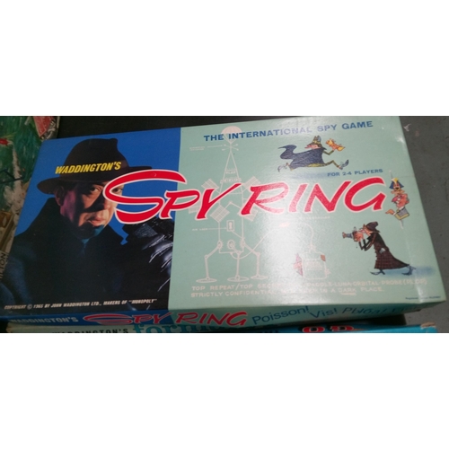 1288 - A Quantity of Vintage Board Games- Captain Scarlet, Spy Ring etc.