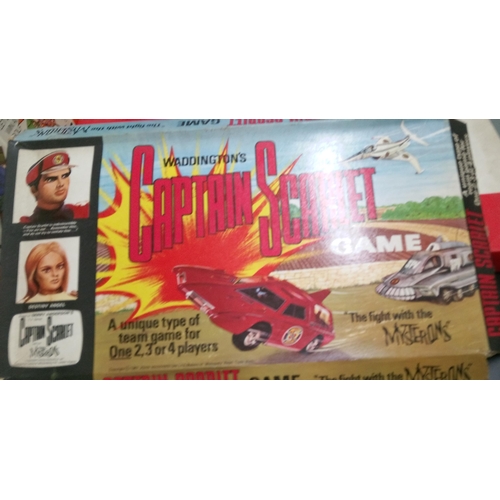 1288 - A Quantity of Vintage Board Games- Captain Scarlet, Spy Ring etc.