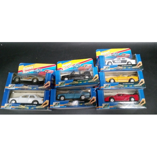 1333 - 7 x Super Racer Die Cast Metal Toy Cars 