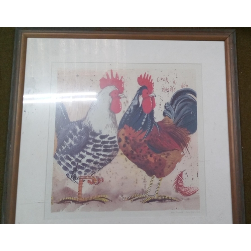 568 - Hen Pecked by Alex Clark. 58cm x 58cm.