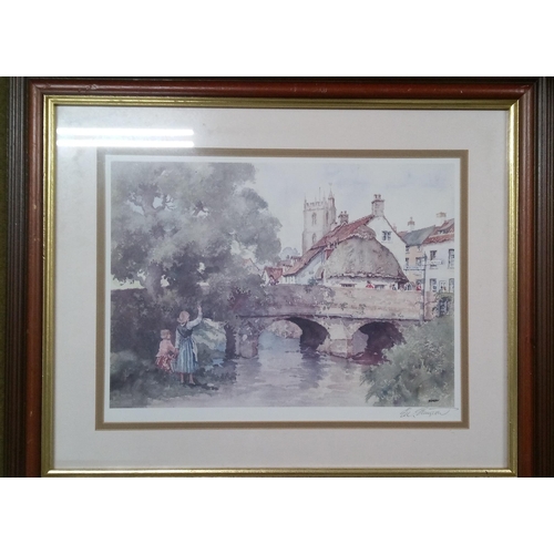 578 - Town Bridge Watercolour by Gill Sturgeon. 54 x 45cm.