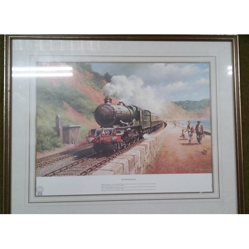 580 - On The Sea Wall Print signed by Don Beckon 53 x 43cm.