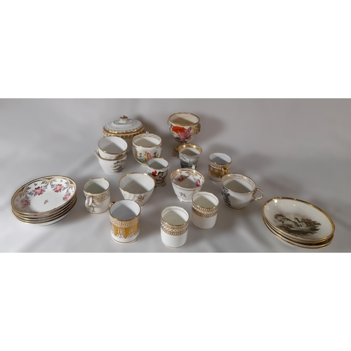 259 - A Selection of Cups, Small Plates and more with gold patterning.