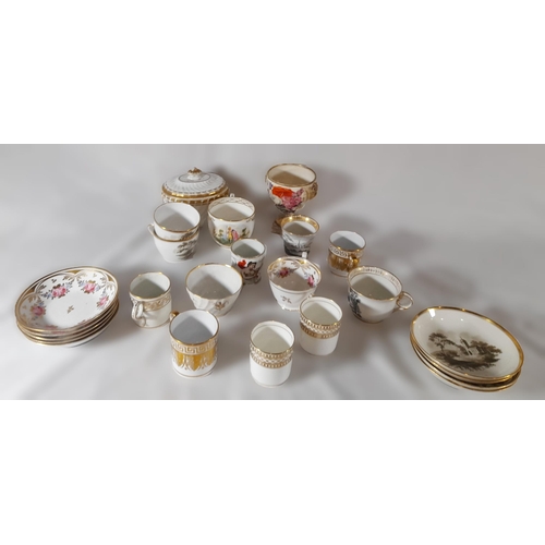 259 - A Selection of Cups, Small Plates and more with gold patterning.