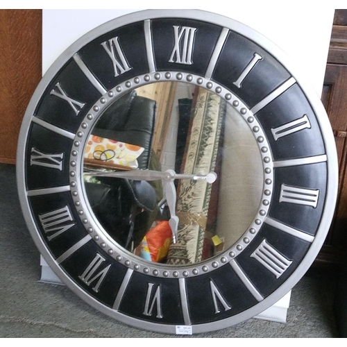 643 - Large Mirrored Clock 78cm Across.