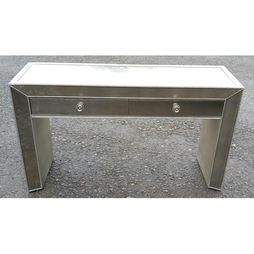 644 - A Mirrored 2 Drawer Dressing Table 82cm H x 143 cm W x 46 cm D.