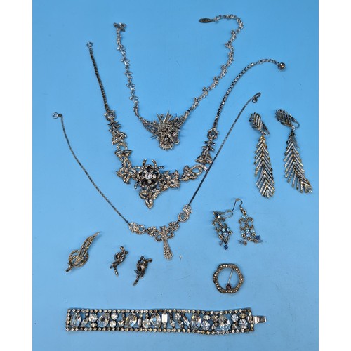 421 - An Assortment of Marquisate and Crystal Jewellery