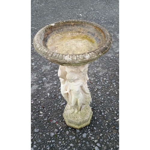 96E - Three Graces Bird Bath Standing 81cm High.