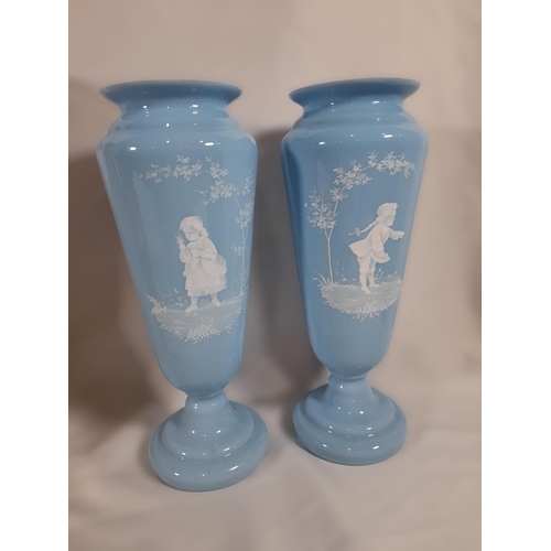 280 - A Collection of Large Vases including a Mary Gregory Pair and Royal Lancastrian.