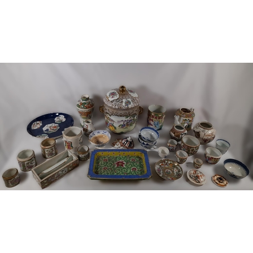 282 - A Huge lot of Oriental Themed Chinaware including a Chinese Export European Subject covered Jar, a p... 