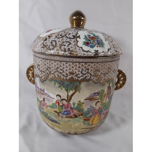 282 - A Huge lot of Oriental Themed Chinaware including a Chinese Export European Subject covered Jar, a p... 