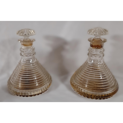 284 - A Range of Decanters including 4 Antique Ships Decanters in two sizes with Mushroom Stoppers and Sta... 