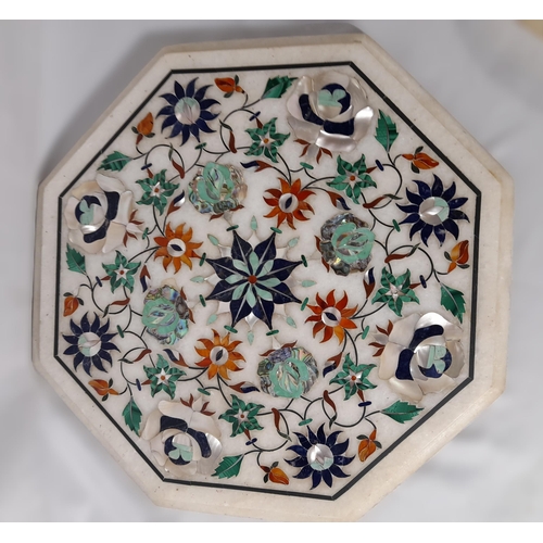 286 - 2 Marble Coffee Table Tops with Decorative Inlay. The Black one is approx. 14