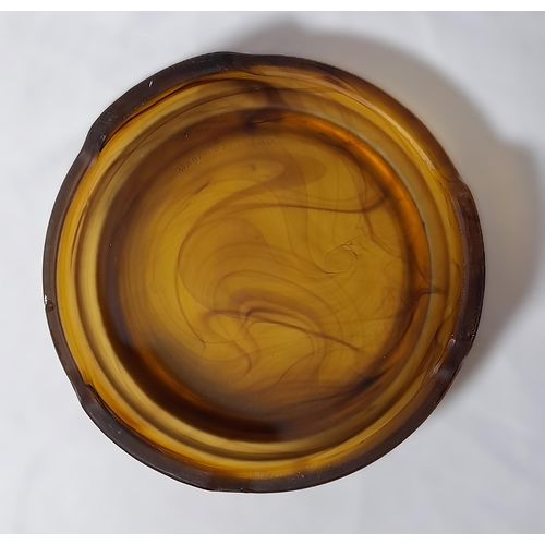 288 - Glass Bowls, 2 glass and 1 ? in Shades of Brown some with Swirl Patterning and a Matching Pair of De... 