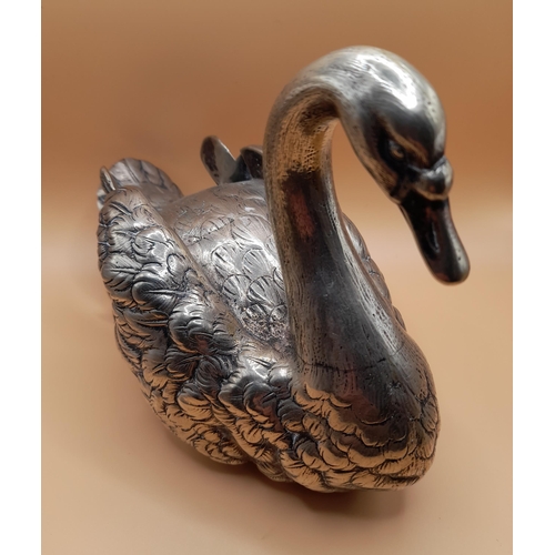 295 - An Antique Silverplateware Swan Design Napkin Holder (15cm H)  and a Serving Platter with Detachable... 