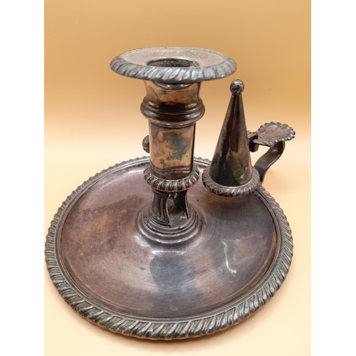 298 - A Trio of  Antique Candlestick Holders with Original Snuffers.