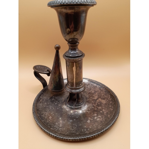 298 - A Trio of  Antique Candlestick Holders with Original Snuffers.