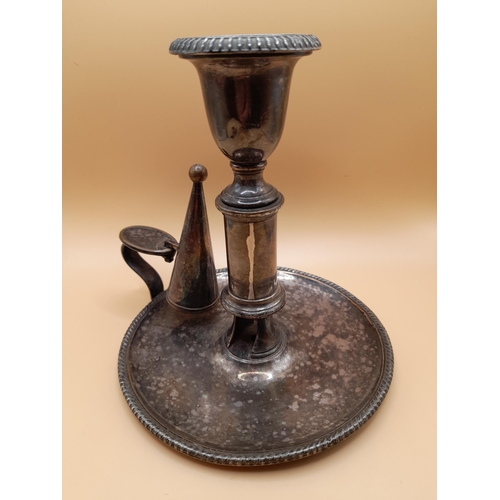 298 - A Trio of  Antique Candlestick Holders with Original Snuffers.