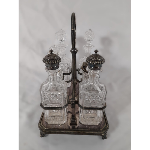 10 - A 7 Piece Silver Plated and Crystal Victorian Cruet Set. No Chips or Damage.