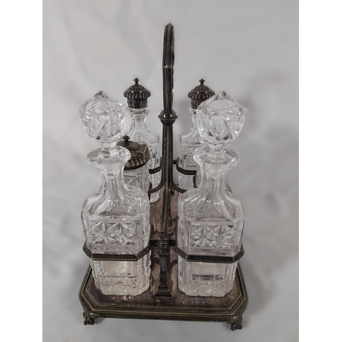 10 - A 7 Piece Silver Plated and Crystal Victorian Cruet Set. No Chips or Damage.