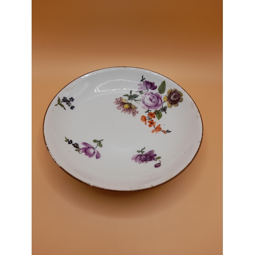 12 - A Quartet of Small Meissen Plates, mid 18th Century. No Visible Chips or Cracks. One Matching Pair a... 