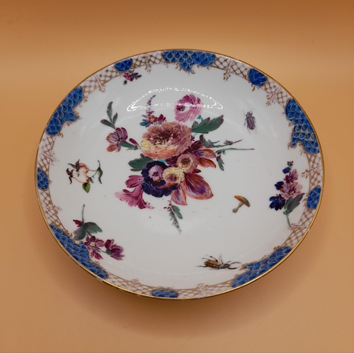 12 - A Quartet of Small Meissen Plates, mid 18th Century. No Visible Chips or Cracks. One Matching Pair a... 