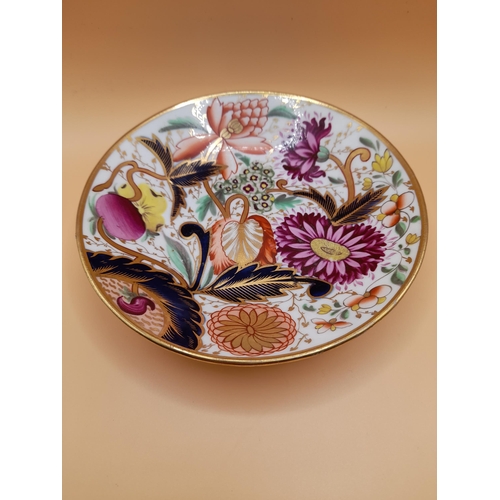 14 - A Trio of Floral Patterned, Hand Painted China. 2 Small Plates, 14.5cm Diameter and a Matching Tea C... 