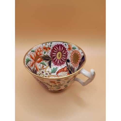 14 - A Trio of Floral Patterned, Hand Painted China. 2 Small Plates, 14.5cm Diameter and a Matching Tea C... 