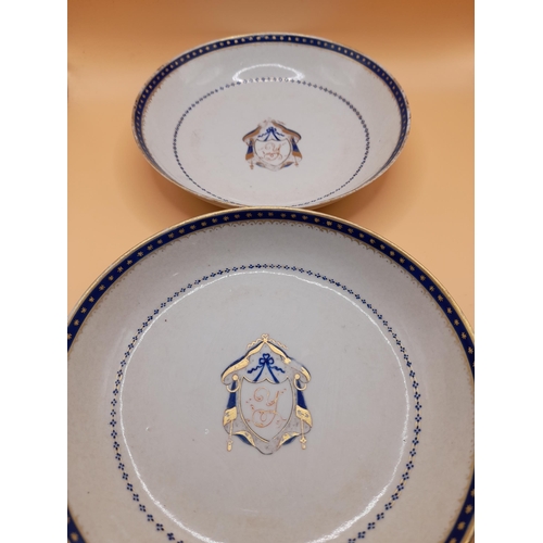 58 - A Large Collection of Antique Small Plates and Saucers In Various Designs. Largest 16cm Diameter.