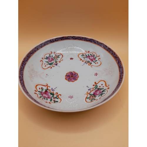 58 - A Large Collection of Antique Small Plates and Saucers In Various Designs. Largest 16cm Diameter.