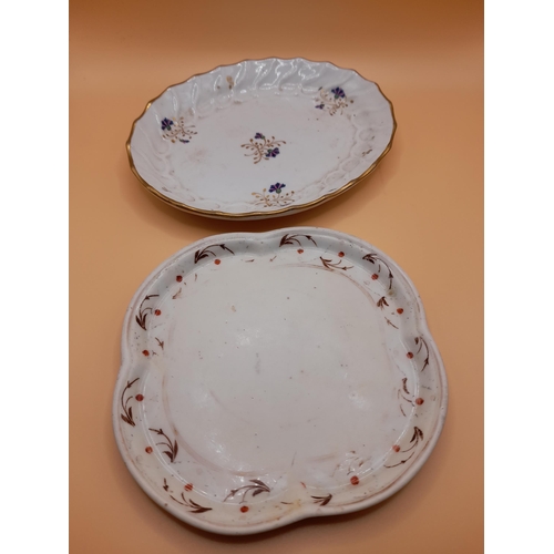 58 - A Large Collection of Antique Small Plates and Saucers In Various Designs. Largest 16cm Diameter.