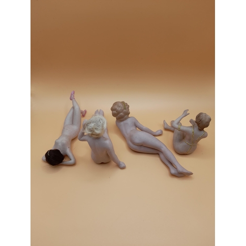 20 - A Collection of 4 Nude Ladies in Porcelain, 2 with 