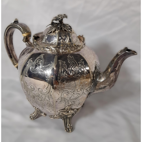 44 - A Decorative Silver Plated Tea/Coffee Set comprising of a Coffee Pot, Teapot, Sugar Bowl and Milk Ju... 