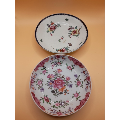 45 - A Selection of 6 Small Plates with Floral Decoration.