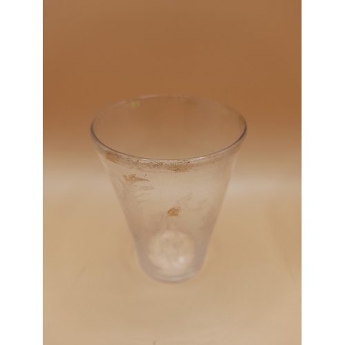 47 - A Pair of Handblown Drinking Glasses with worn Gold Decoration. Approx 9cm In Height.