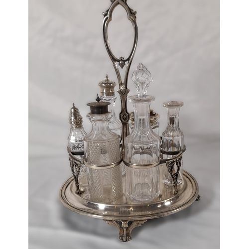 307 - Condiment set on Silver Plated Carrier