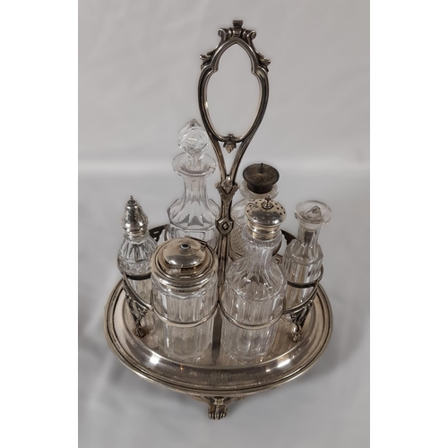 307 - Condiment set on Silver Plated Carrier