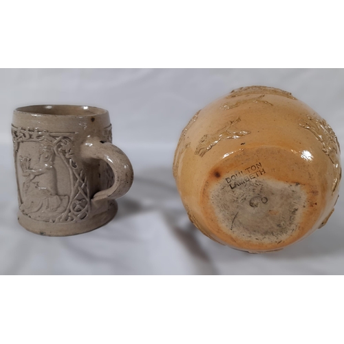 314 - Antique Beer Stein Stoneware German Tankard and Doulton Lambeth Jug.