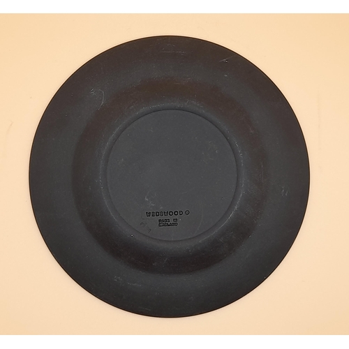 32 - A Rare Wedgewood Jasperware Plate in Black Basalt and Terracotta, 11cm Diameter. No Chips or Cracks.